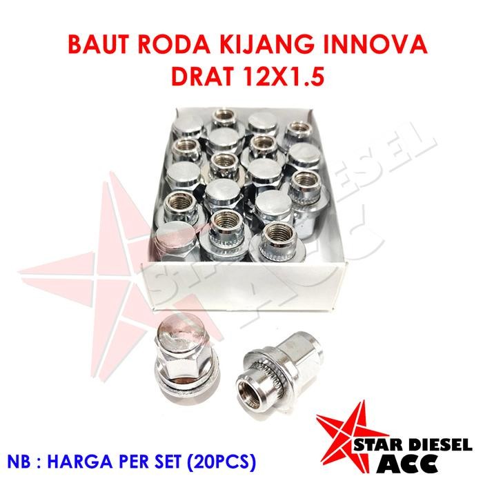 Baut Roda Mobil Triton Drat 12X1.5 Mur Roda Kijang Innova Mur Racing