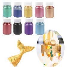 

IMPORT EDIBLE LUSTER Lustre DUST FOOD GRADE EMAS GOLD SILVER PERAK pelarut cake atau minuman WARNA