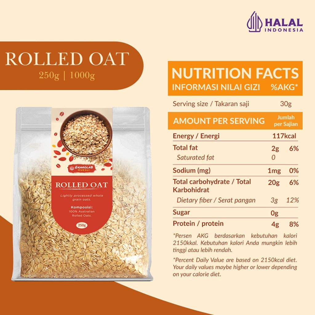 

Rolled Oat Australia 1 kg - Granolab Muesli