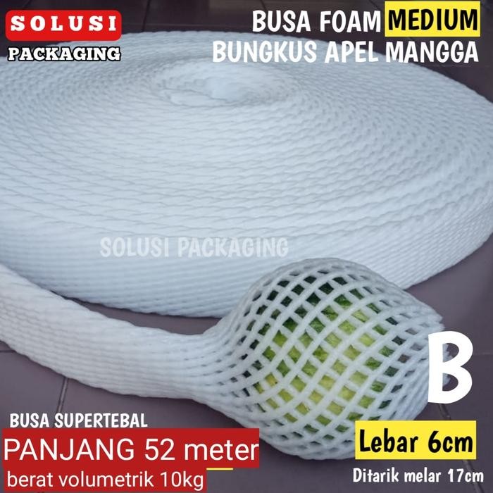 BUSA BUAH 6cm 52meter FOAM NET JARING BUAH BUNGKUS APEL PIR MANGGA