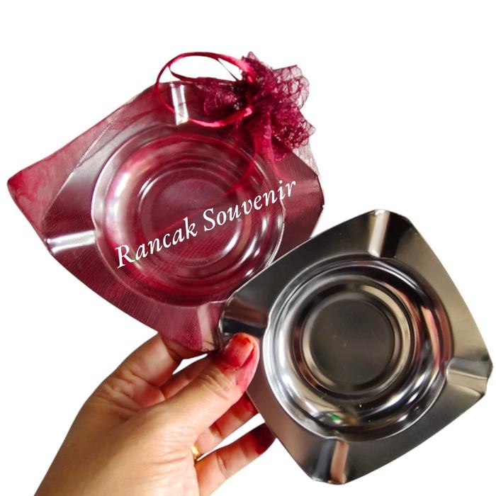 Fresh Finds Isi 100 Pcs Souvenir Asbak Stenlist Kemas Sarung Tile Souvenir Hadiah Pernikahan