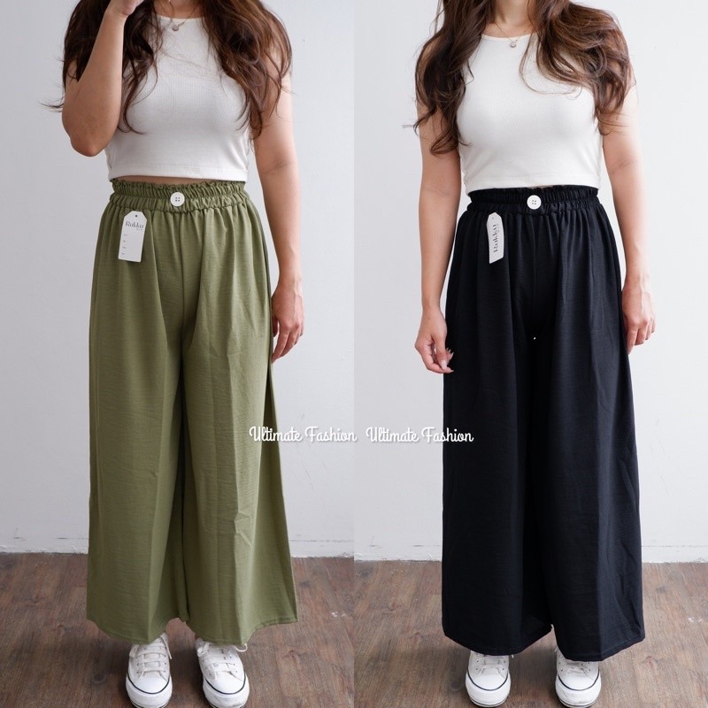 Pola Mewah Celana Kulot Super Jumbo Crinkle Kancing 562 Premium