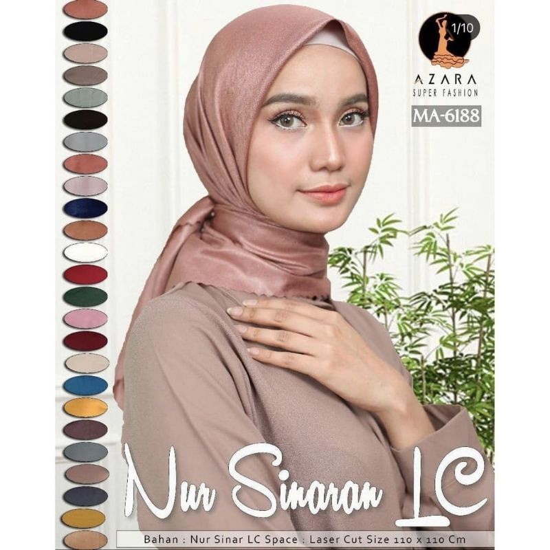 Pola Mewah Azara Hijab Segiempat Nur Sinar Lc 110X110 Dan Humaira