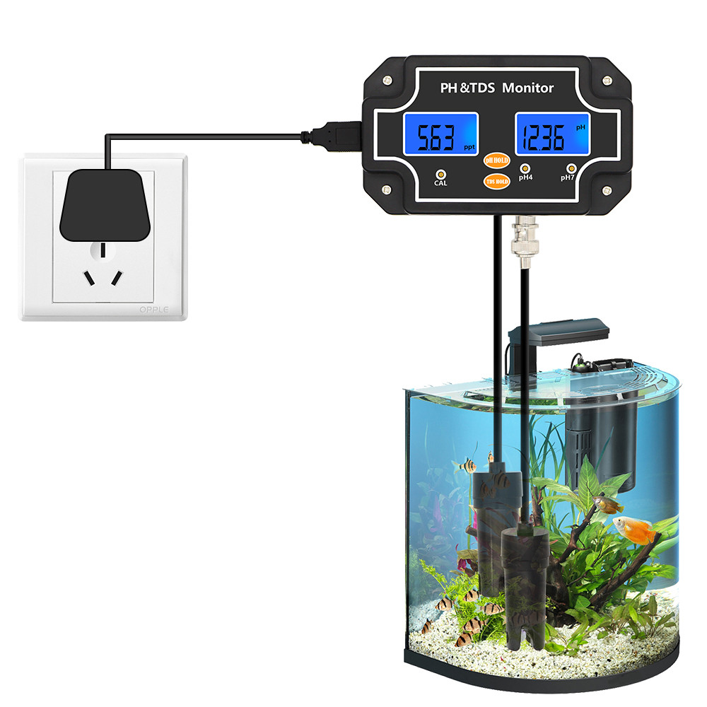 

2 in 1 PH/TDS-2683 Waterproof Double Display Tester Home Water Ph Tester for Aquarium Pool Spa LCD Display