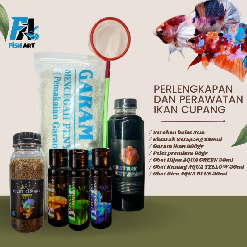 PAKET LENGKAP PERAWATAN IKAN CUPANG PAKET PERAWATAN IKAN CUPANG GARAM IKAN,SEROKAN, EKSTRAK