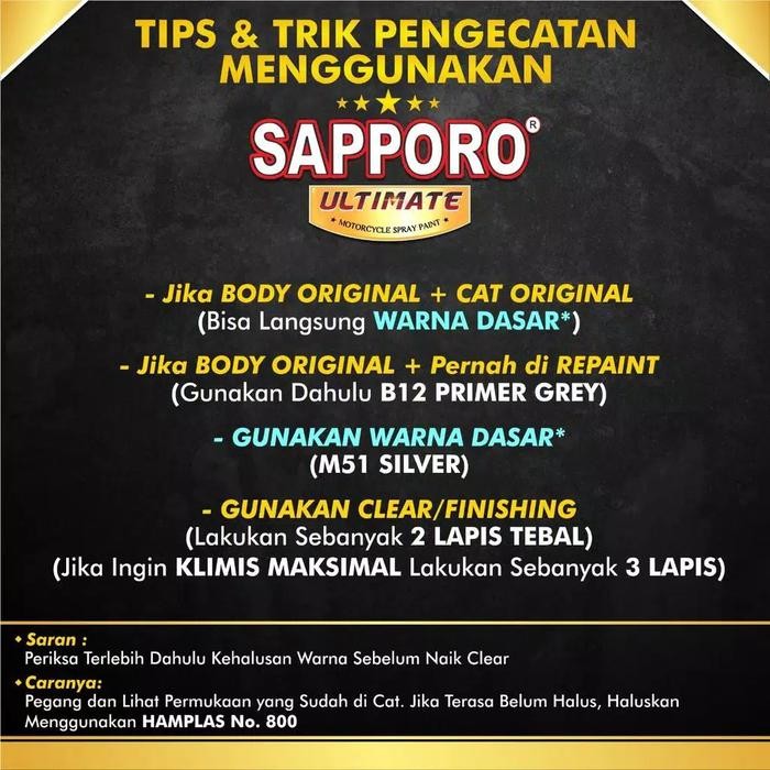 JTTOP" SAPPORO ULTIMATE B11 WHITE/PUTIH/CAT SEMPROT/PYLOX/PILOK/MOTOR/SEPEDA