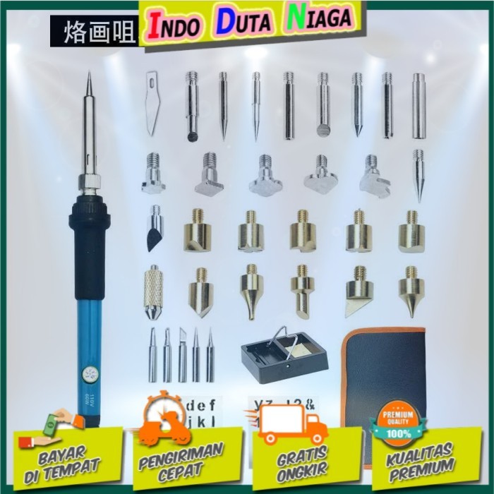 

NEW DGKS SOLDER ALAT LUKIS WOOD BURNING PEN PYROGRAPHY 37 SET - A59276