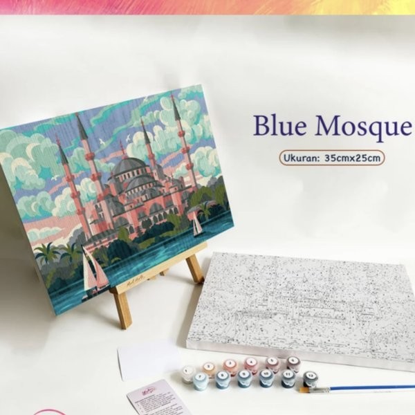 

Blue Mosque - Paint by Numbers - 35x25cm paint by number painting by number Kanvas Lukis Hampers Set