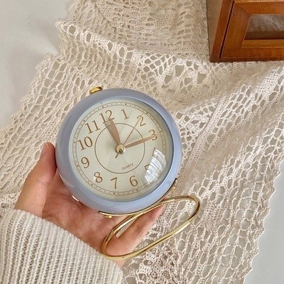 Jam Alarm Bola Gaya Skandinavia / Jam Weker Meja Belajar Alarm Aesthetic Retro / Jam Alarm Siswa