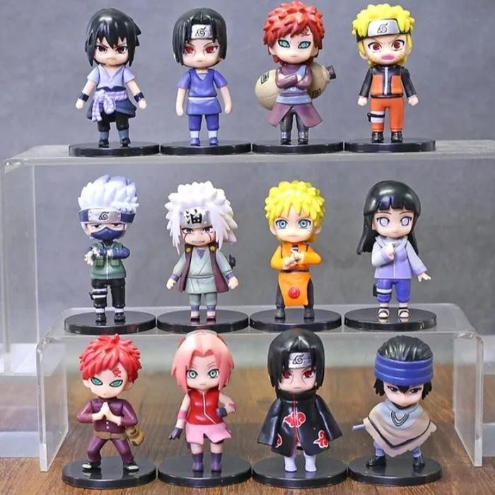 ASLI Action Figure Anime Cartoon Naruto Chibi set 12pcs