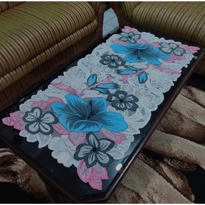 JTTOP" TAPLAK MEJA RUANG TAMU / TAPLAK MEJA TAMU MINIMALIS / TAPLAK MOTIF BUNGA BESAR TAPLAK MEJA