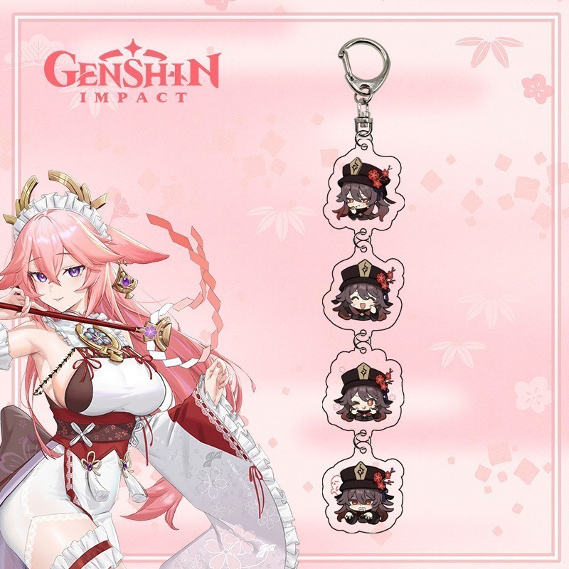 Flowpartt Gantungan Kunci / Gantungan Tas / Keychain Genshin Impact Kazuha Yelan Venti Raiden Ayaka