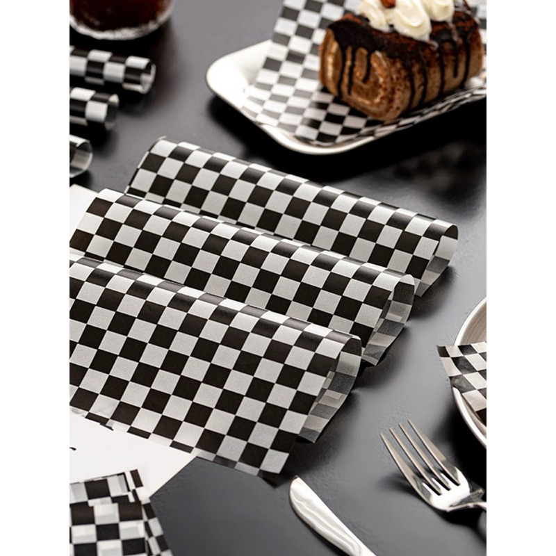 Flowpartt [50 Pcs] Kertas Minyak Greaseproof Kertas Wadah Kentang Goreng Kertas Sandwich Kertas