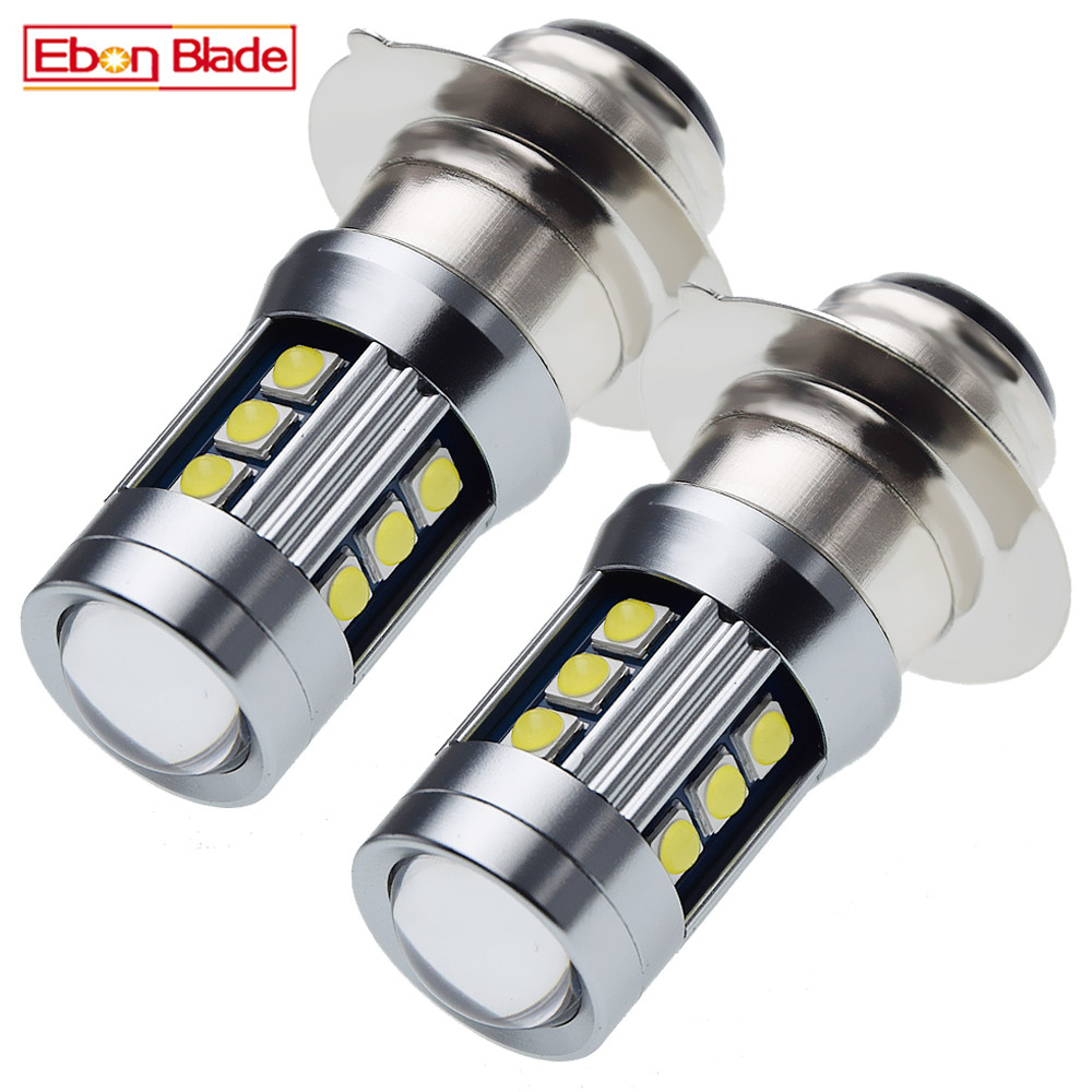 2Pcs H6M P15D-25-1 PX15D T19 Led Headlight Bulb Dual Beam Motorcycle Headlamp Scooter Speed Moped Mo