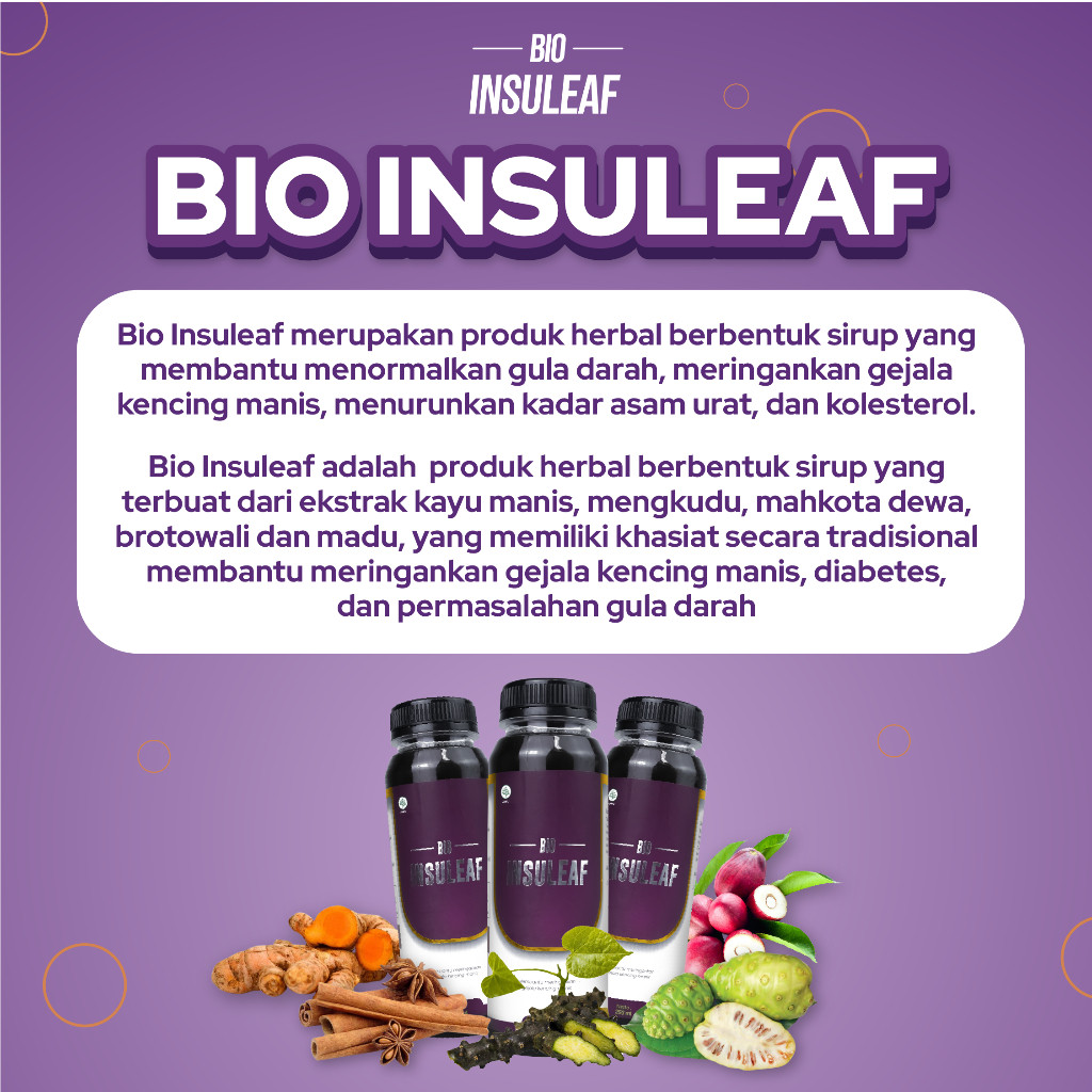 BIO INSULEAF HERBAL DIABETES ORIGINAL 3 BOTOL