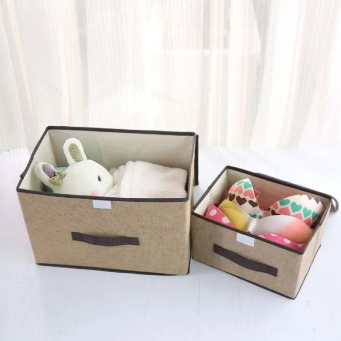 

Storage Box 2in1 Dapat 2 Ukuran Tempat Keranjang Penyimpanan Barang Lipat Pakaian Baju Celana Seprai