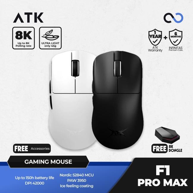 

VGN VXE ATK F1 / F-1 Pro Max Blazing Sky 8K Wireless Light Weight Gaming Mouse