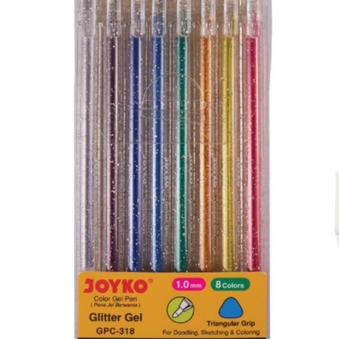 

Joyko colour pen gel GPC 318 /1.0mm 8 warna glitter pen atk stationery