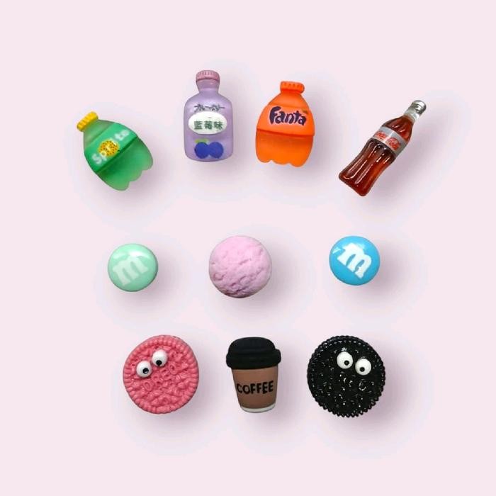 

JIBBITZ Charm 1 Set Aksesoris Pin Sandal Motif Makanan dan Minuman - Shoe, Selempang