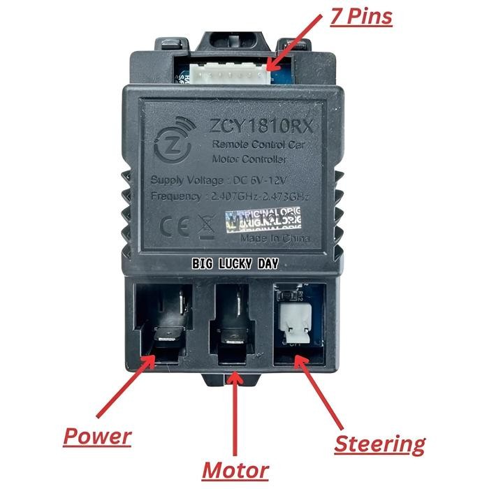 Remot Receiver Zcy1810Rx / Jr1810Rx 7Pin 6V - 12V Mobilan Aki Set Part