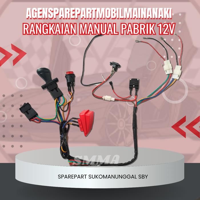 Set Rangkaian Kabel Tanpa Receiver Dan Remot Mobil Mainan Aki