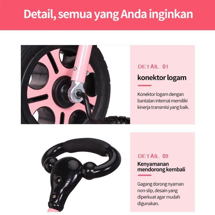 Hapyee Kids Sepeda Roda Tiga Lipat Multifungsi Sepeda Anak Laki Laki Tricycle Exotic