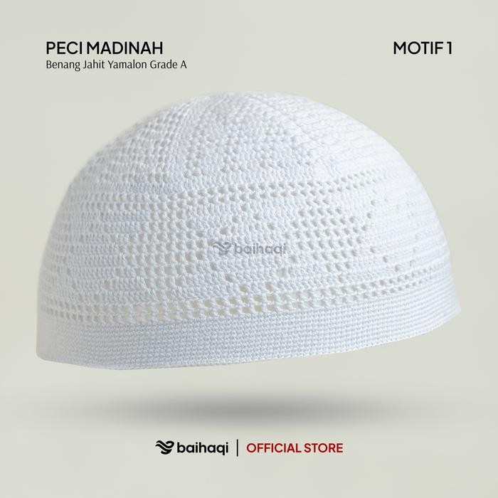 Product Laris Baihaqi - Peci Madinah Bahan Benang Jahit Yamalo Handmade Peci Haji Putih