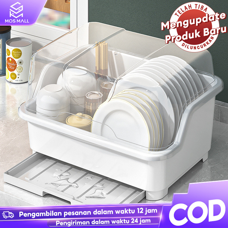 [RAK PIRING BESAR] Rak Piring Plastik Rak Pengering Piring Rak piring tertutup / Sendok Rak