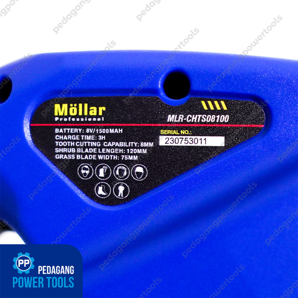 MOLLAR Cordless Hedge Trimmer Mesin Potong Rumput Dahan Taman Baterai