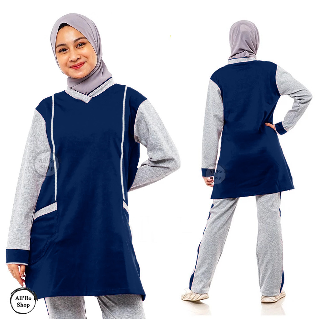 Setelan Baju Senam 1 Set Setelan Terbaru Leging Shirt Sport Badminton Senam Lari Baju Yoga Zumba 1 S