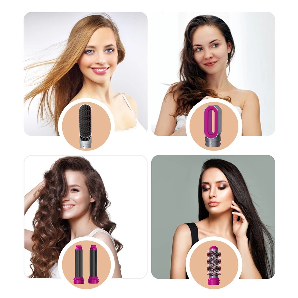 New Hair Dryer Multi Hair Styler 5 In1 Curling Iron Hair Straightener With Hair Brush Hairdryer Hair