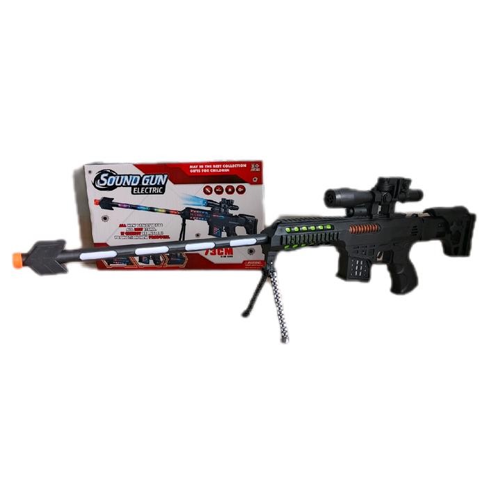 ASLI mainan tembakan baterai sniper lampu dan suara panjang 73 cm / mainan tembak tembakan panjang