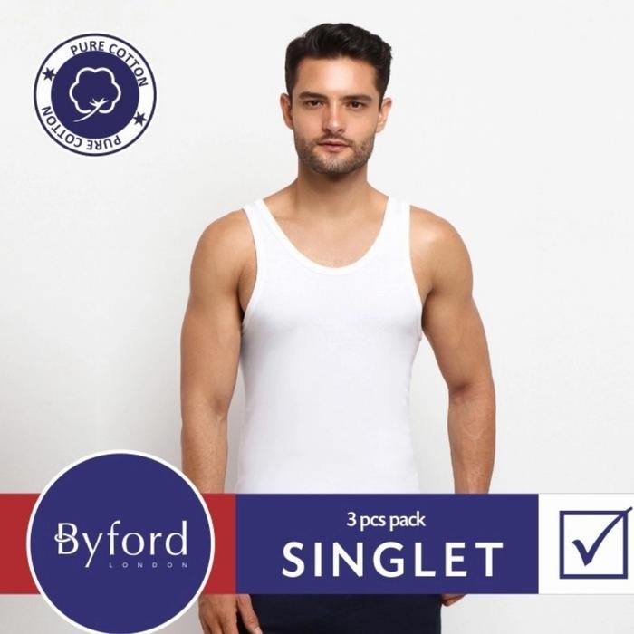 HARGA SPESIAL BYFORD SINGLET MEN / KAOS DALAM PRIA ISI 3PCS UHX
