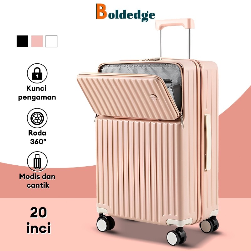 BoldEdge Koper Travel Multifungsi 20 inch Bukaan Depan ABS & PC Tahan Banting Warna Stylish Elegan