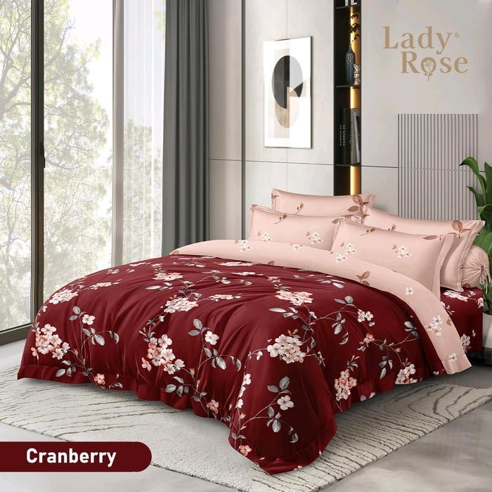LADY ROSE - Bedcover flat 160x200/180x200 tinggi 30cm bedcover set original