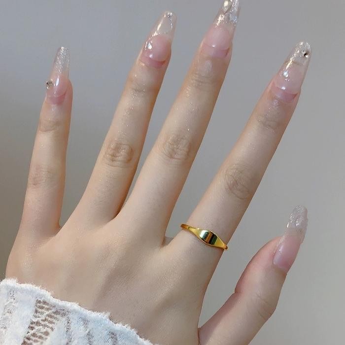 JTTOP" C46 CINCIN TITANIUM WANITA SIMPLE ELEGANT CUTE MINI COUPLE WITH BESTIE