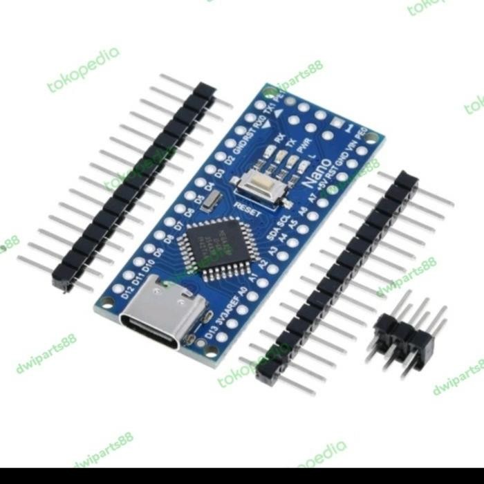 ' Arduino Nano Compatible Atmega 328P Ch 340+Ch340G Type C Terbaru