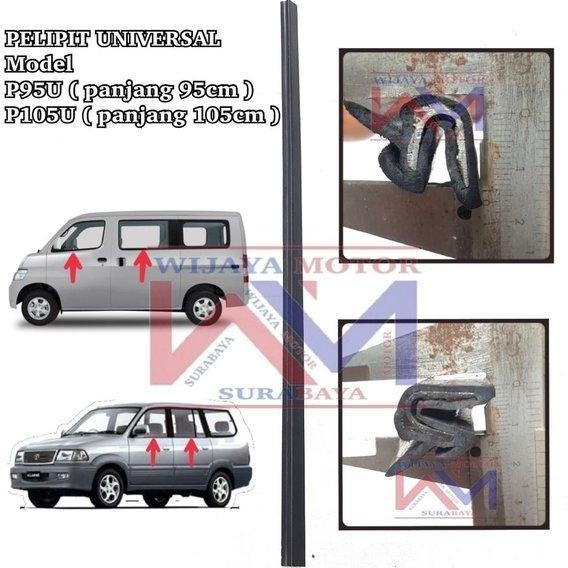 Pelipit Kaca Mobil Universal Panjang 105 Cm . Karet List Pintu Kaca