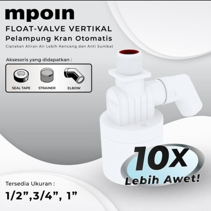 Mpoin Float Valve Vertikal / Pelampung Kran Otomatis Premium