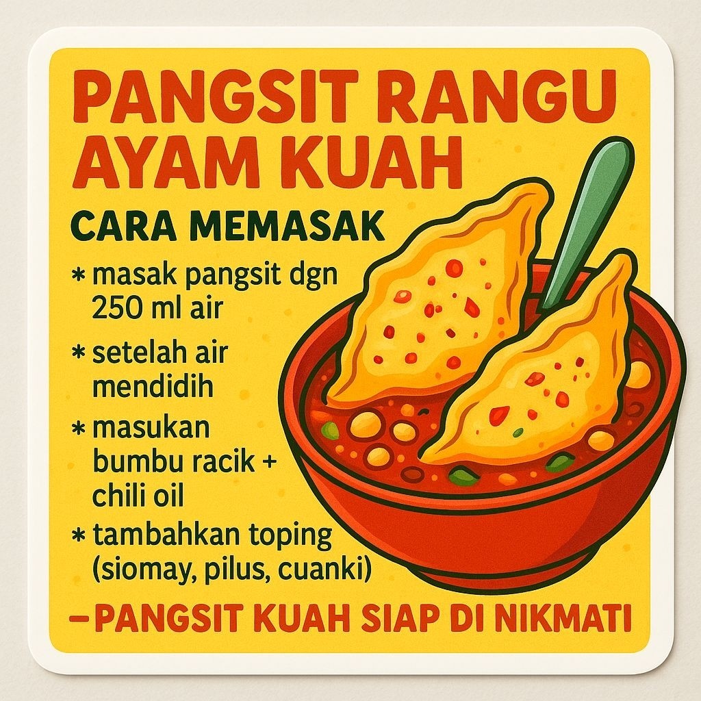

Konter Makanan Pangsit Tulang Rangu Ayam Komplit +Bumbu Cemilan Pedas