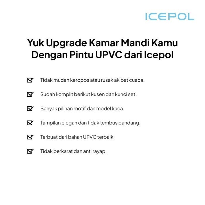 Pintu Kamar Mandi Pintu Upvc 70X200 Ic-009J Icepol