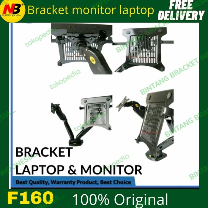 TERBARU.. BRACKET LAPTOP NOTEBOOK HOLDER MONITOR LAPTOP STAND MEJA JEPIT LAPTOP