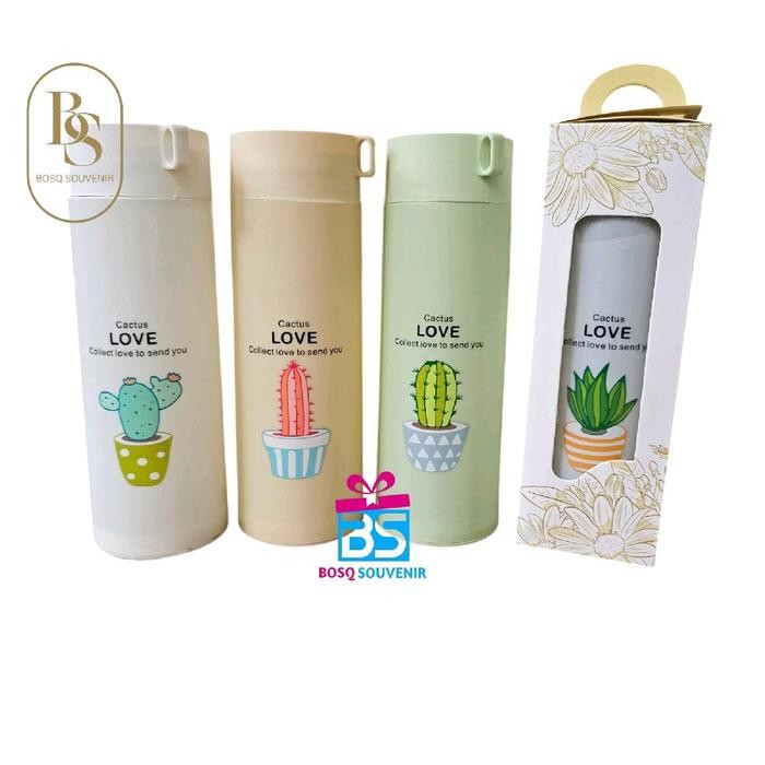( isi 8pcs ) botol Tumbler kaca kaktus sudah kemasan box