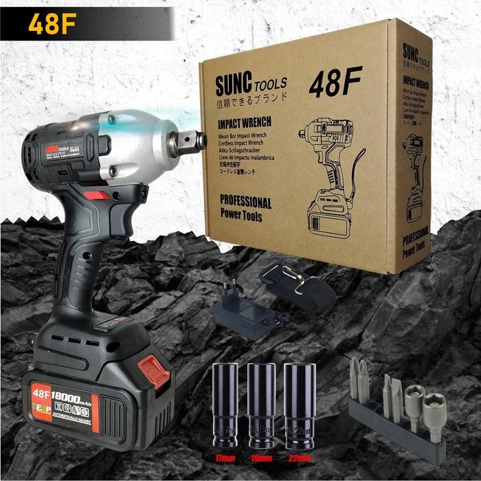 Mesin Impact Wrench Impact Baterai Cordless 48F SUNC TOOLS