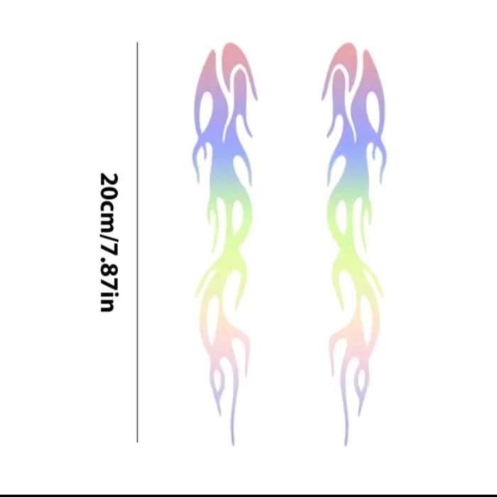 

SIAPKIRIM New 2 Pcs Stiker Hologram Cutting Stiker Api Aksess Body Motor Helm Laptop Kaca Kulkas