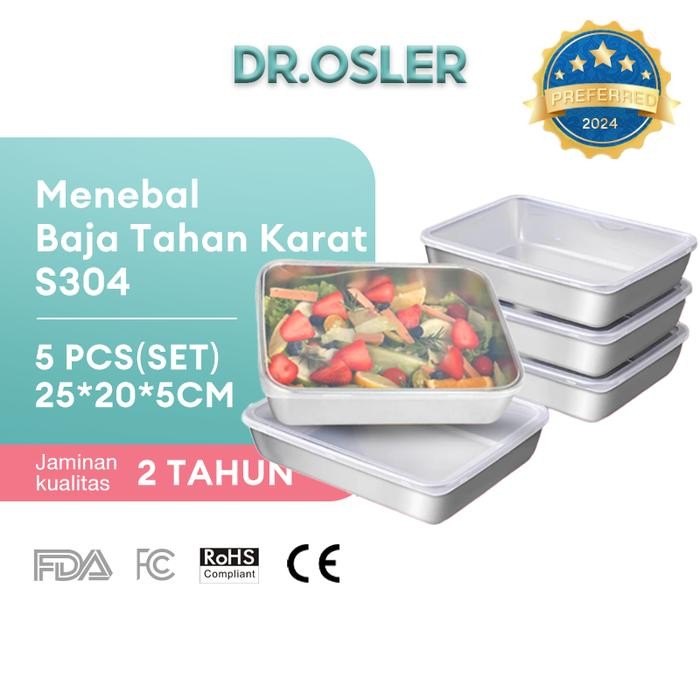 

DISKON Dr.osler Food Box Stainless Steel 5PCS SET Wadah Makanan Multifungsi Serbaguna Food Grade