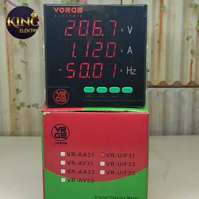 DIGITAL MULTIMETER MULTI METER A V HZ 1 PHASE PANEL VORGE VR-UIF31 1P KUALITAS TERBAIK