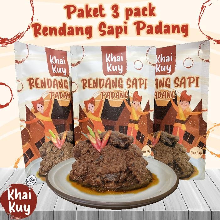 

Khaikuy - Paket Hemat 3 Pack Rendang Sapi Khas Padang 150gr New