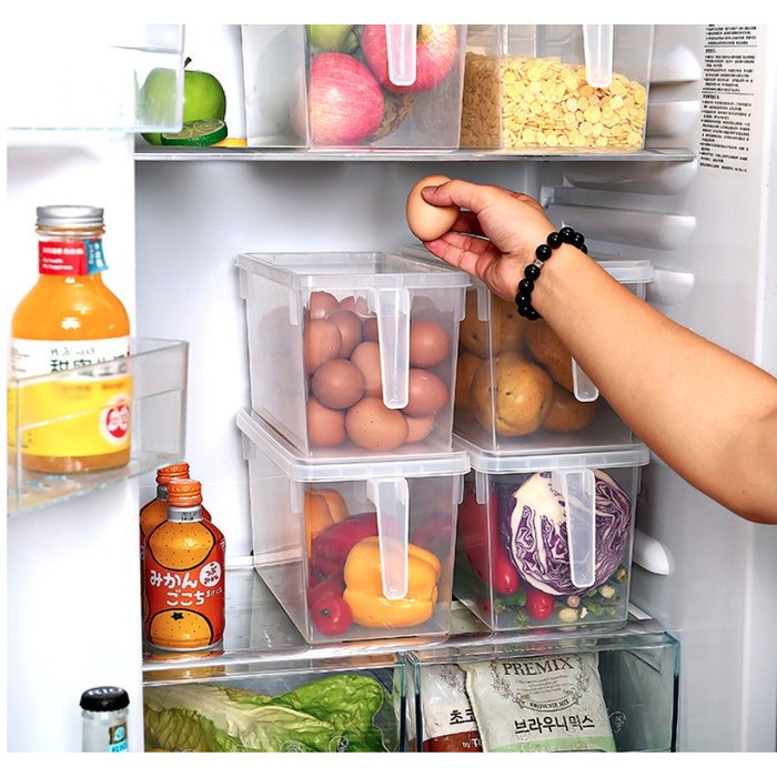 (Allthebest) Toples Kulkas Bening Kotak Penyimpanan Makanan Sayur Daging Ikan