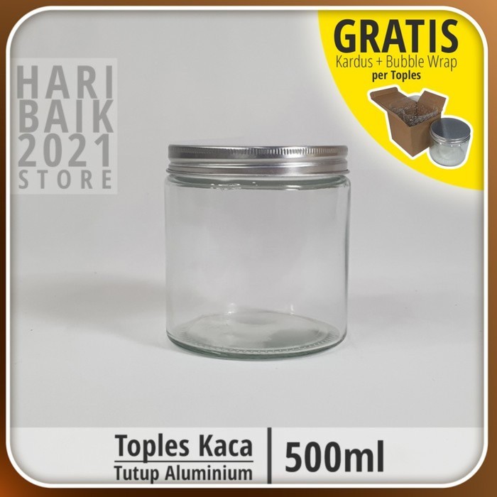 (Allthebest) Toples Kaca Botol Kaca Jar 500 ML